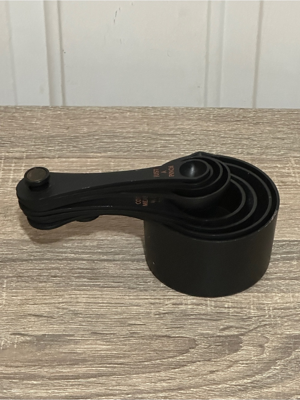 Revere Ware Molded Black Plastic Nesting Measuring Cups And Spoons Set Of 4 Each